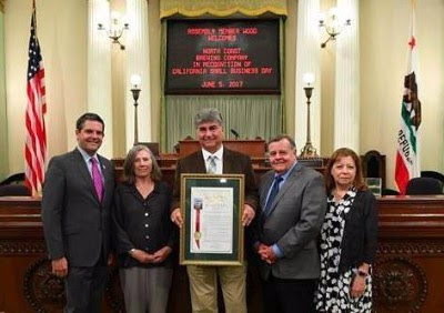 Assemblymember Jim Wood Recognized North Coast Brewing Company as Small Business of the Year!