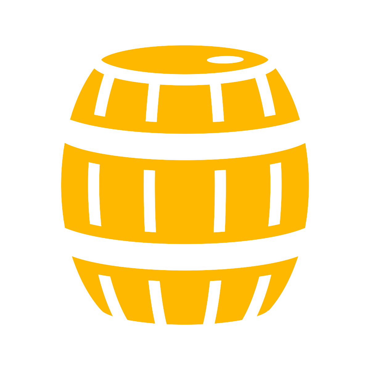stylized graphic of a beer barrel